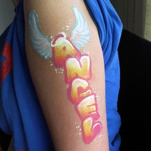 Personalized Angel Graffiti Arm Design