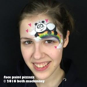 Tutorial: Cartoon Panda With Rainbow & Hearts