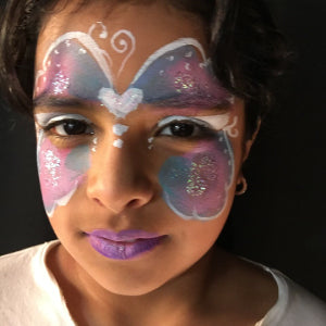 Split Cake Butterfly Face Paint Video Tutorial by Kiki