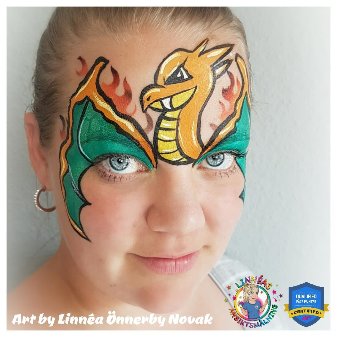 Pokémon "Charizard" Face Paint Video by Linnéa Önnerby Novak