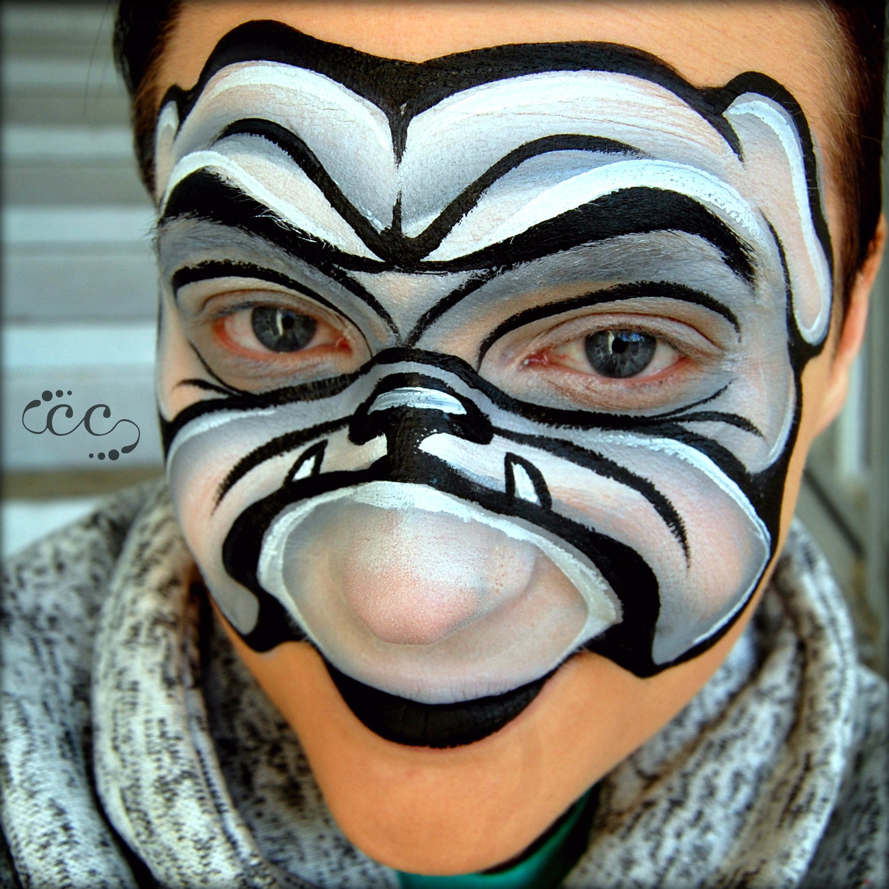 Bulldog Face Paint Tutorial by Artist Ashlie Alvey