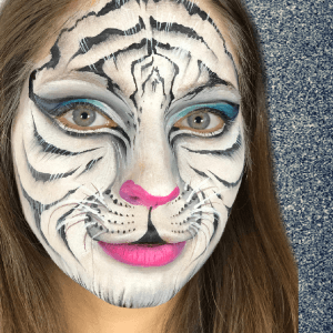 White Tiger Face Paint Design Video by Athena Zhe