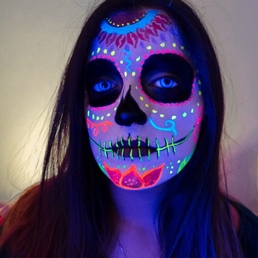 UV Calavera Face Paint Tutorial by Francesca Marchitelli