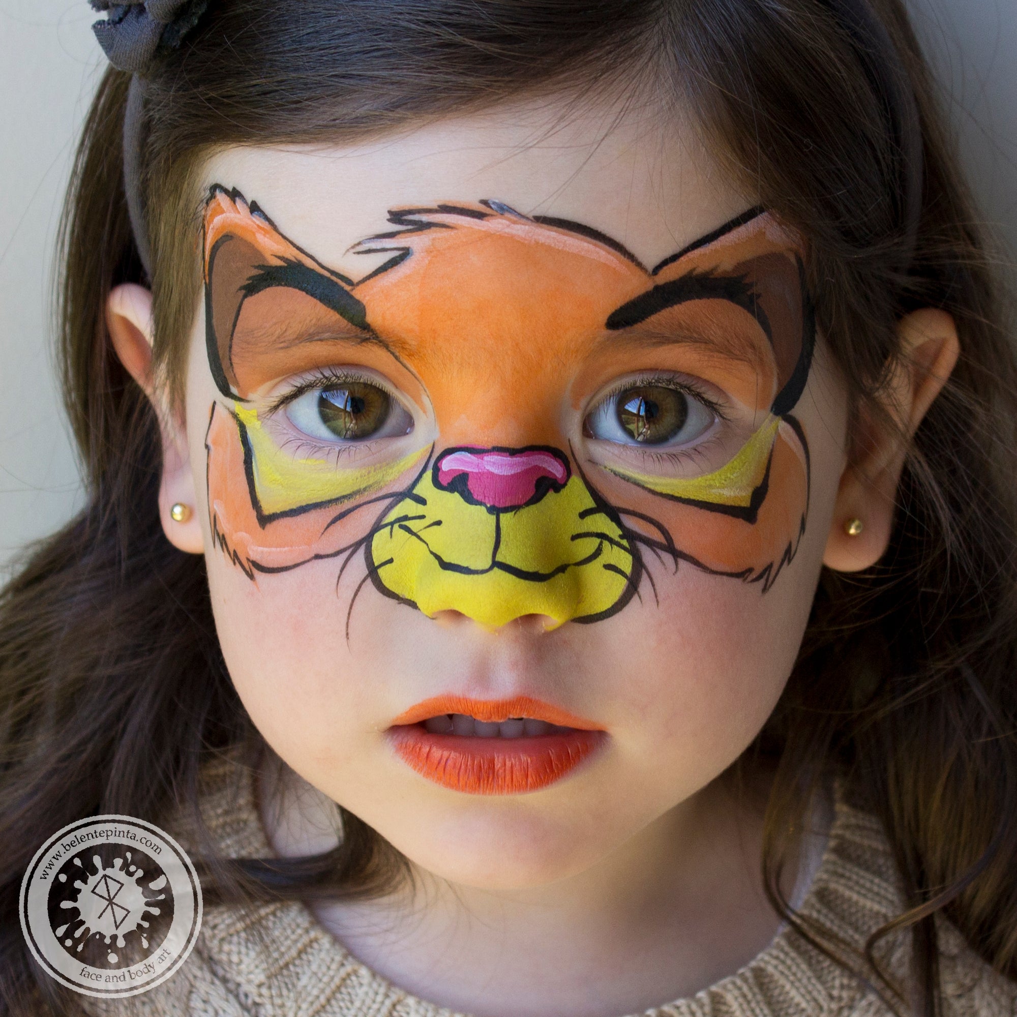 Simba Mask Face Paint by Belén te Pinta