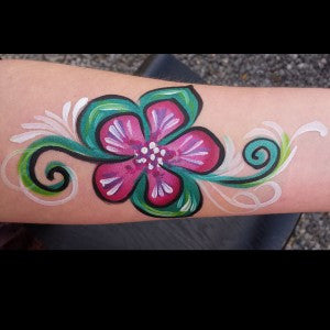 Easy One Stroke Flower Face Paint Design