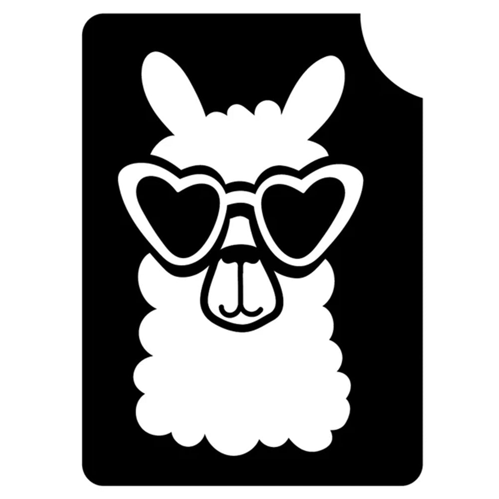 Art Factory Glitter Tattoo Stencil - Llama Head 132 (5/PK)