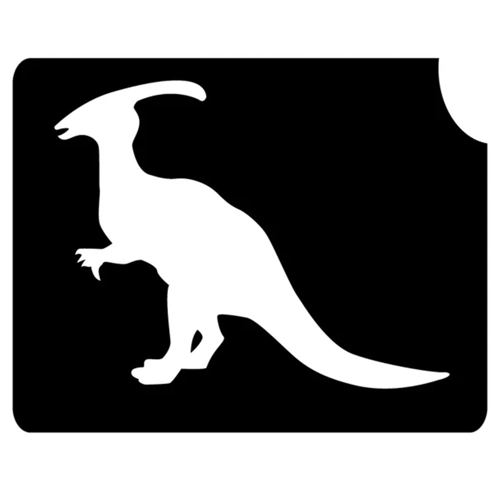 Art Factory Glitter Tattoo Stencil - Parasaurolophus Dinosaur 139 (5/PK)