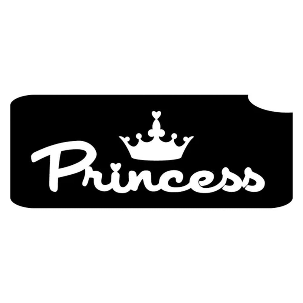 Art Factory Glitter Tattoo Stencil - Princess Word 410 (5/PK)