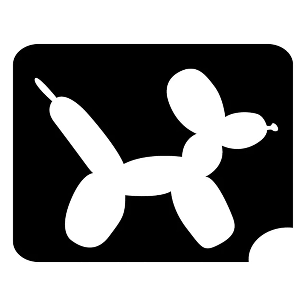 Art Factory Glitter Tattoo Stencil - Balloon Dog 743 (5/PK)