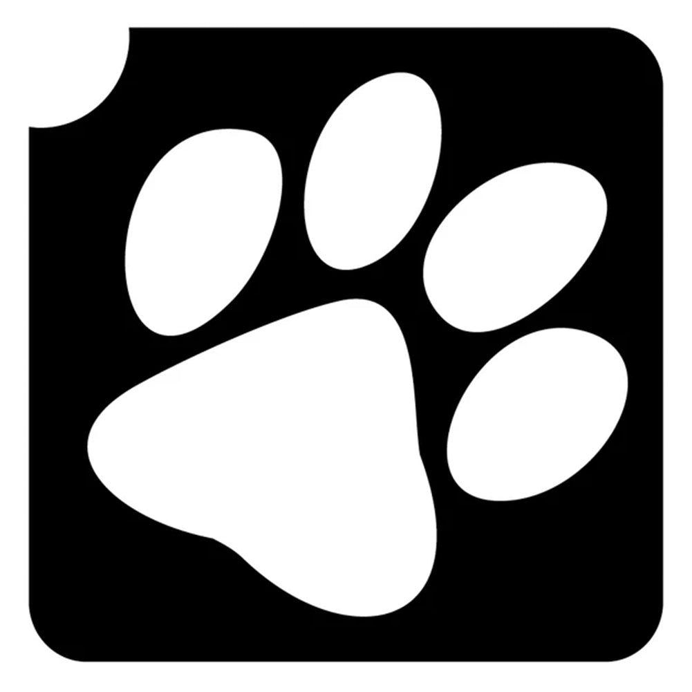 Art Factory Glitter Tattoo Stencil - Paw Print 745 (5/PK)