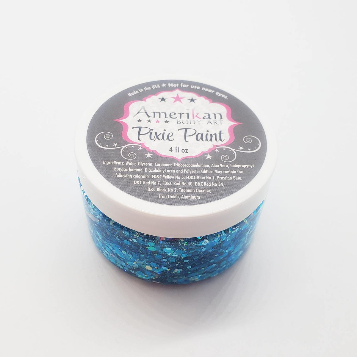 Amerikan Body Art Pixie Paint Glitter Gel - Blue Monday (1 oz/4 oz)