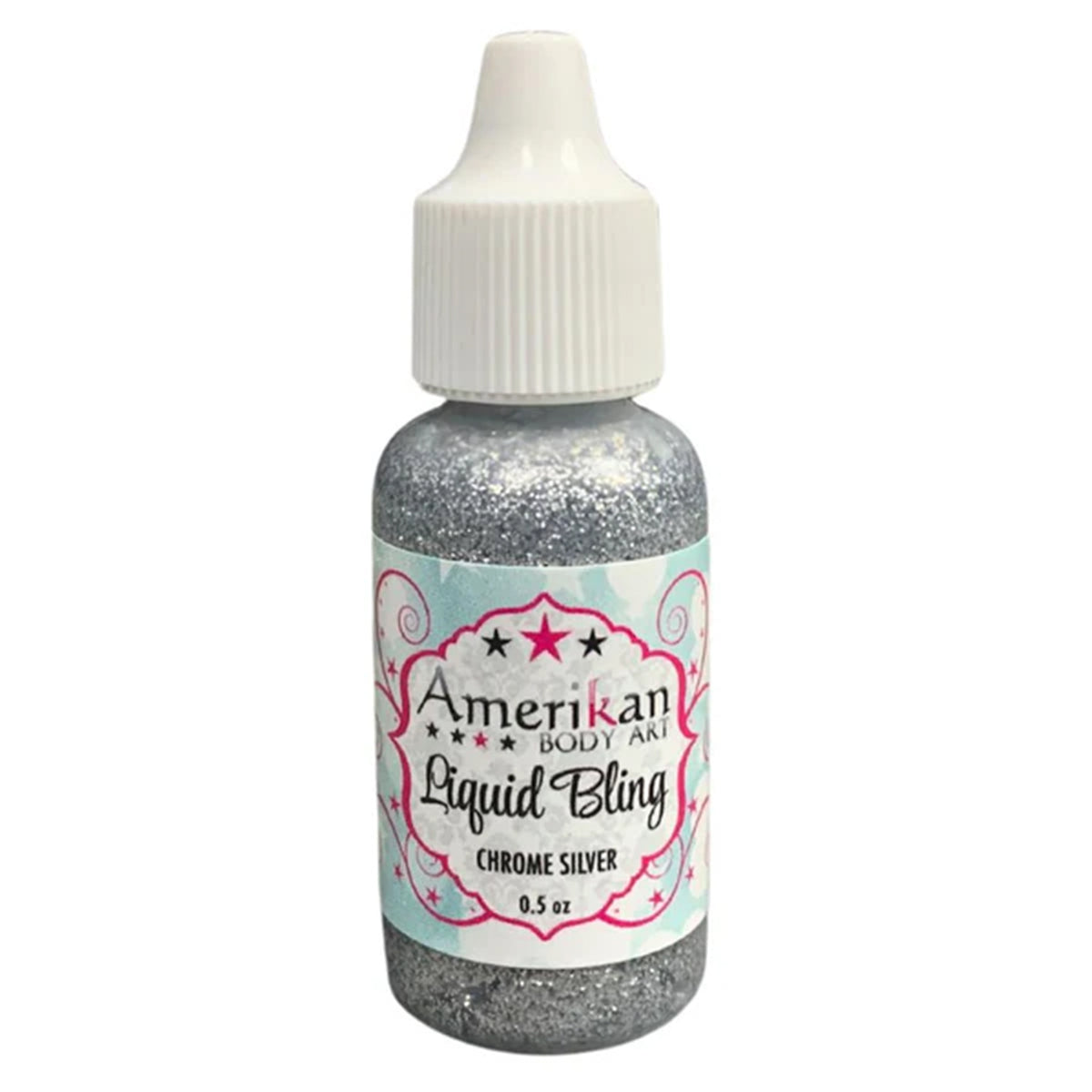 Amerikan Body Art Liquid Bling Glitter - Chrome Silver (0.5 oz)