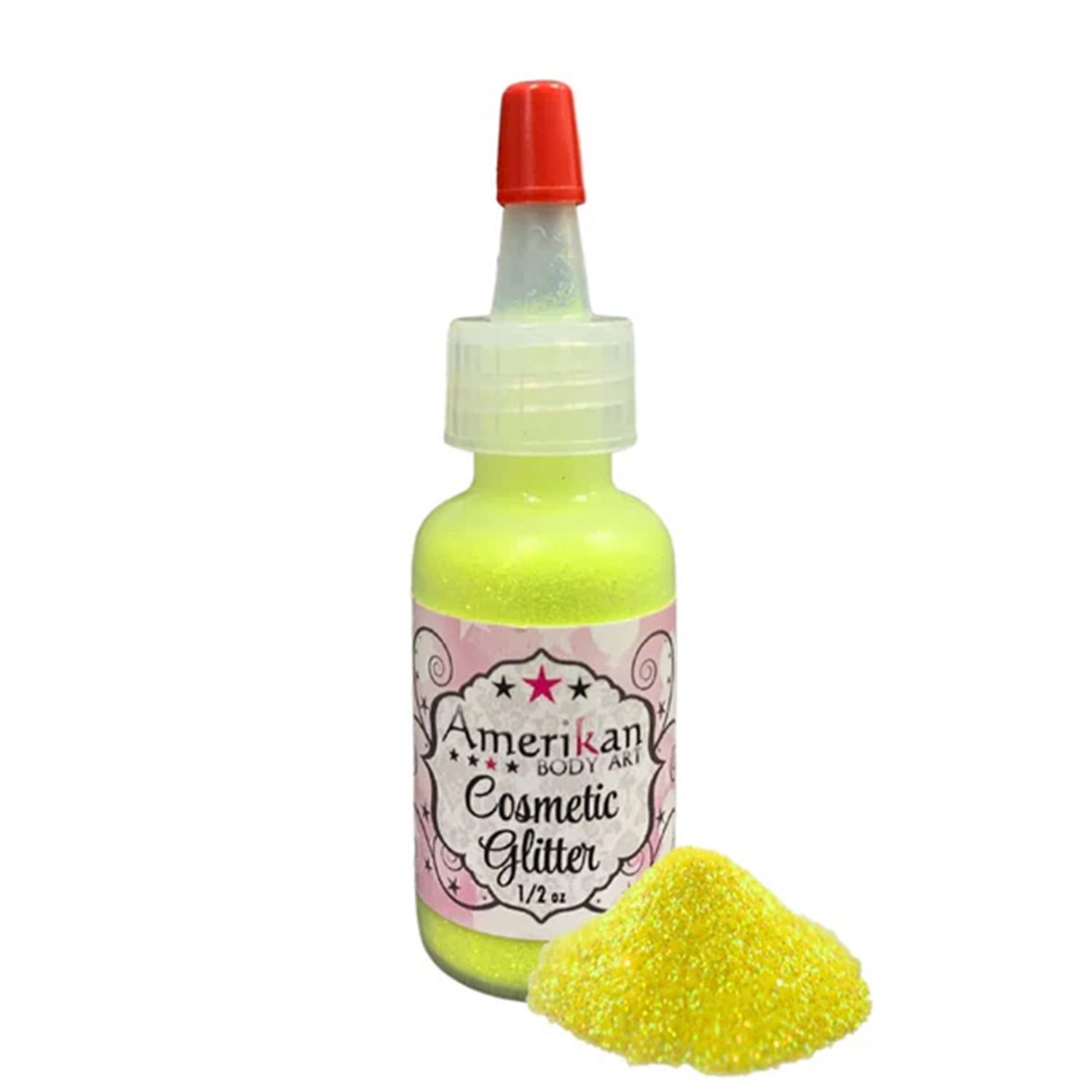 Amerikan Body Art Sheer Glitter - Holographic Lemon Zest (0.5 oz)