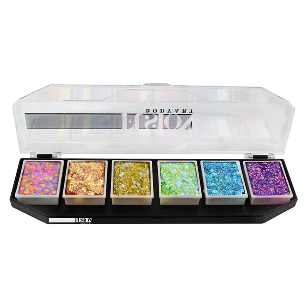 Fusion Body Art 6 Color Glitter Cream Palette - Fiesta Sparkles