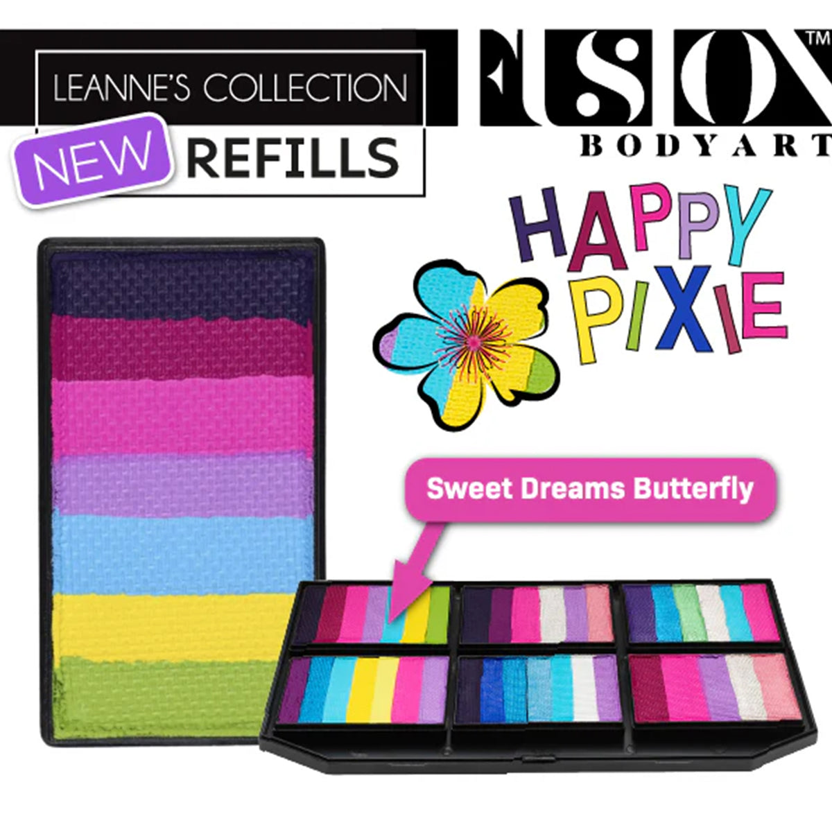 Fusion Body Art Leanne&#39;s Happy Pixie Petal Palette Refill - Sweet Dreams Butterfly (25 gm)