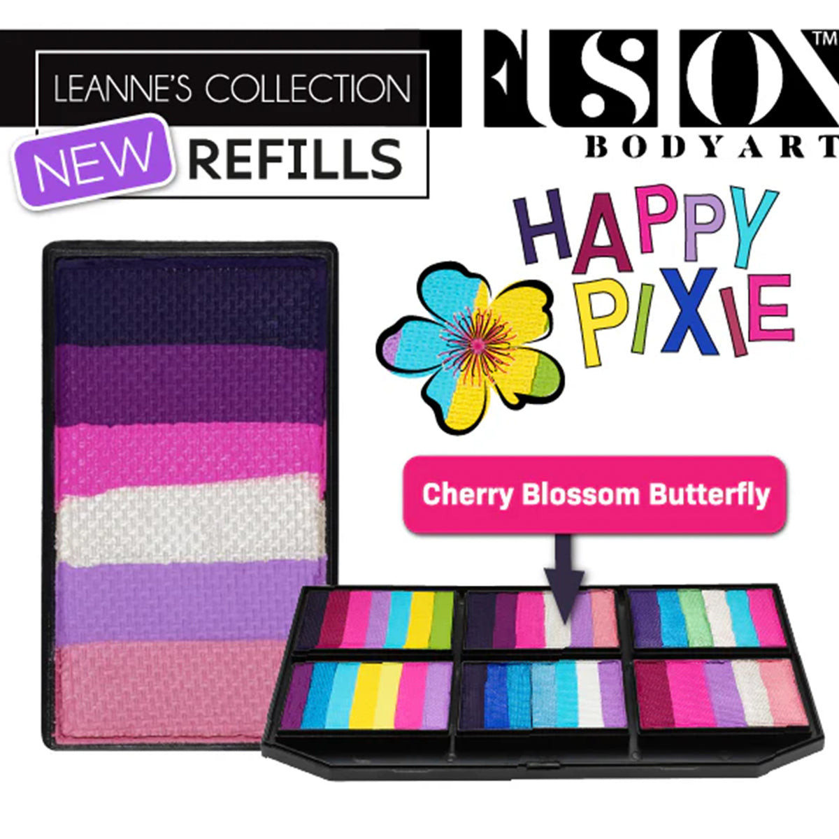 Fusion Body Art Leanne&#39;s Happy Pixie Petal Palette Refill - Cherry Blossom Butterfly (25 gm)