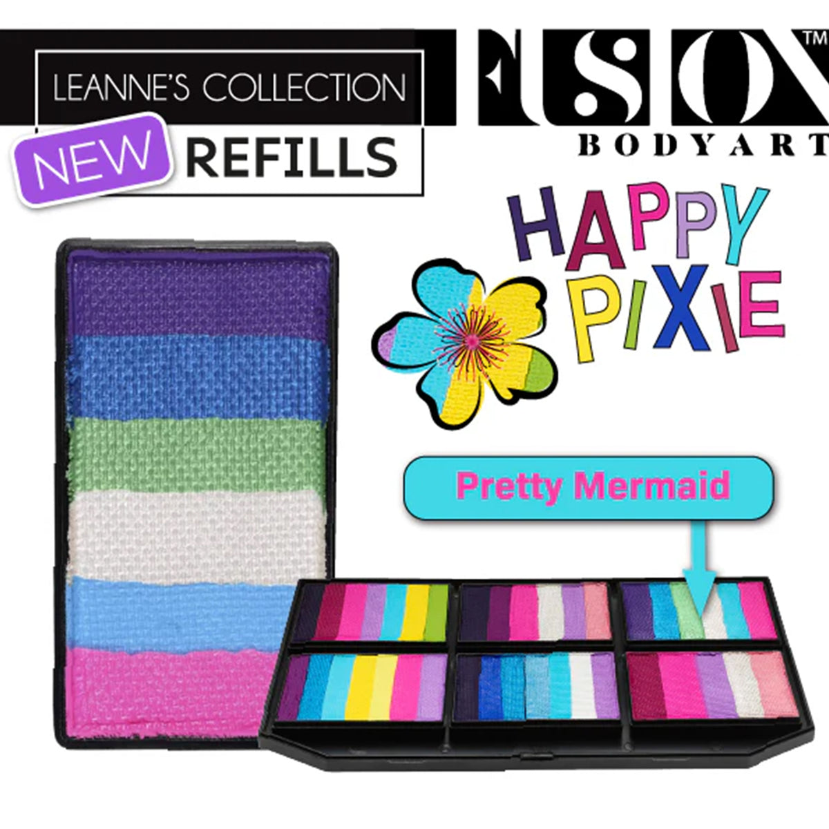 Fusion Body Art Leanne&#39;s Happy Pixie Petal Palette Refill - Pretty Mermaid (25 gm)