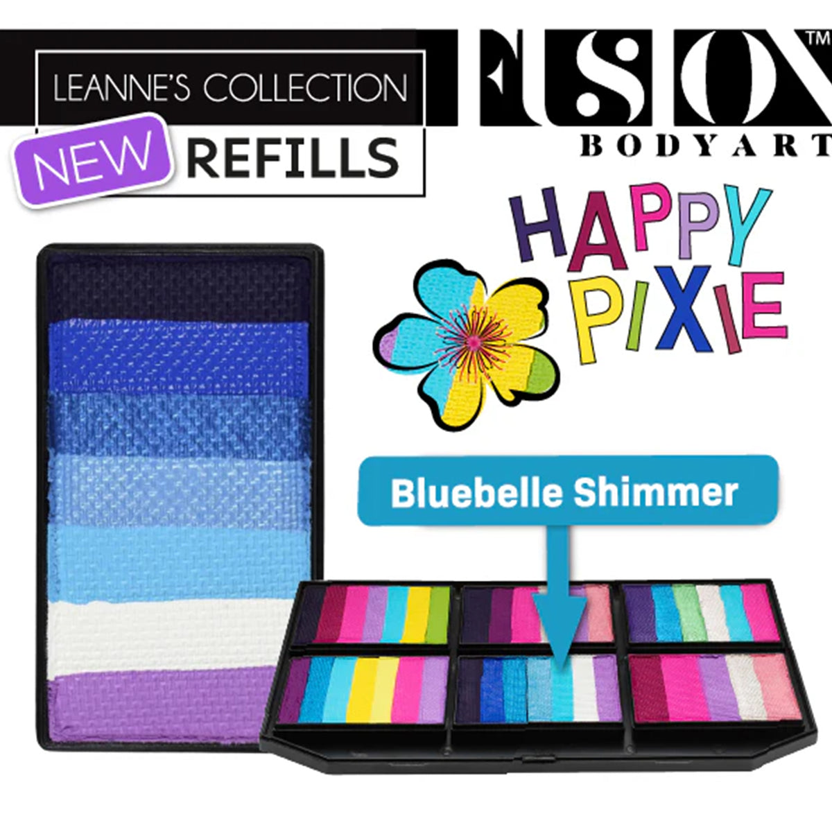 Fusion Body Art Leanne&#39;s Happy Pixie Petal Palette Refill - Bluebell Shimmer (25 gm)