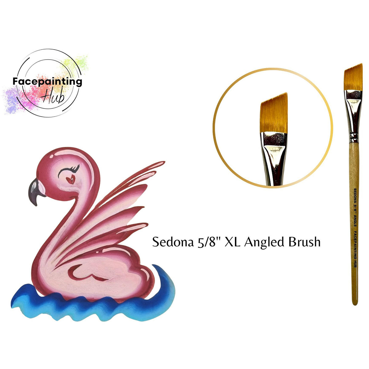 Facepainting Hub Angle Brush - Sedona XL  (5/8&quot;)