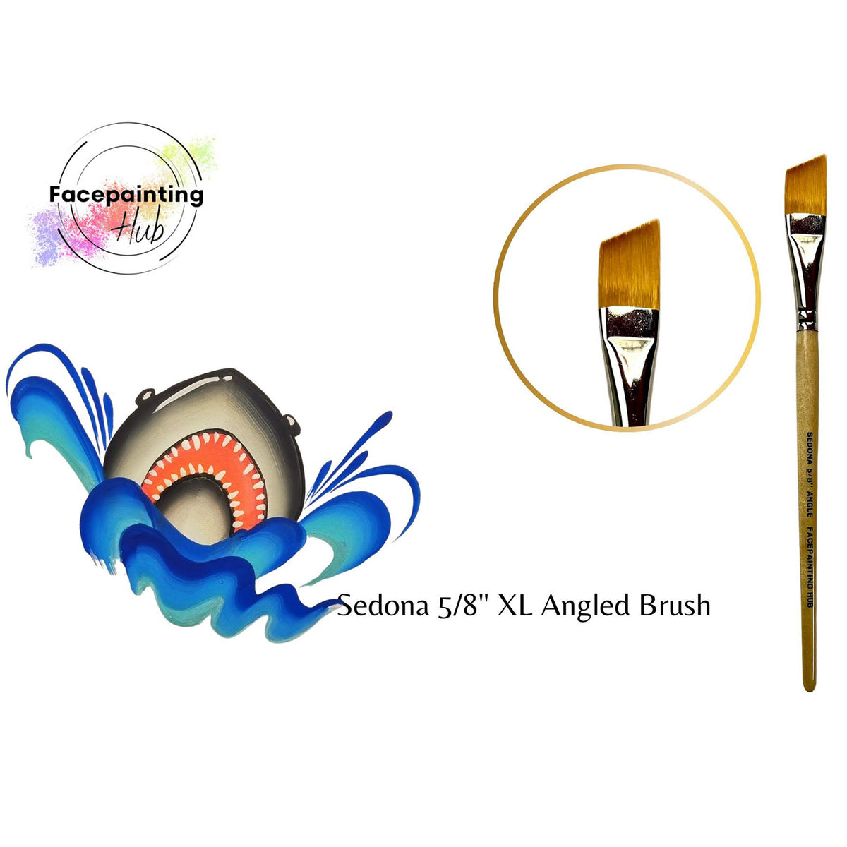 Facepainting Hub Angle Brush - Sedona XL  (5/8&quot;)