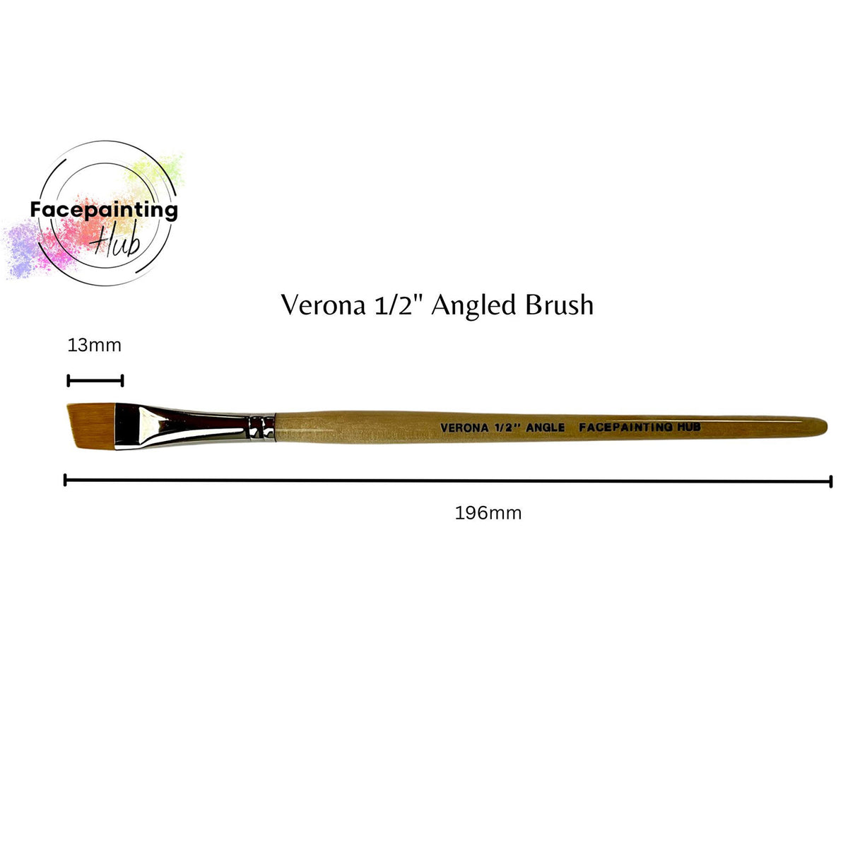 Facepainting Hub Angle Brush Brush- Verona (1/2&quot;)