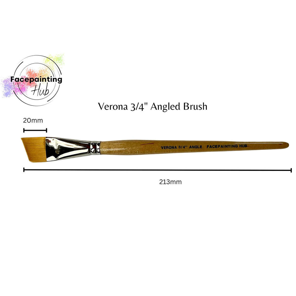 Facepainting Hub Angle Brush Brush - Verona (3/4&quot;)