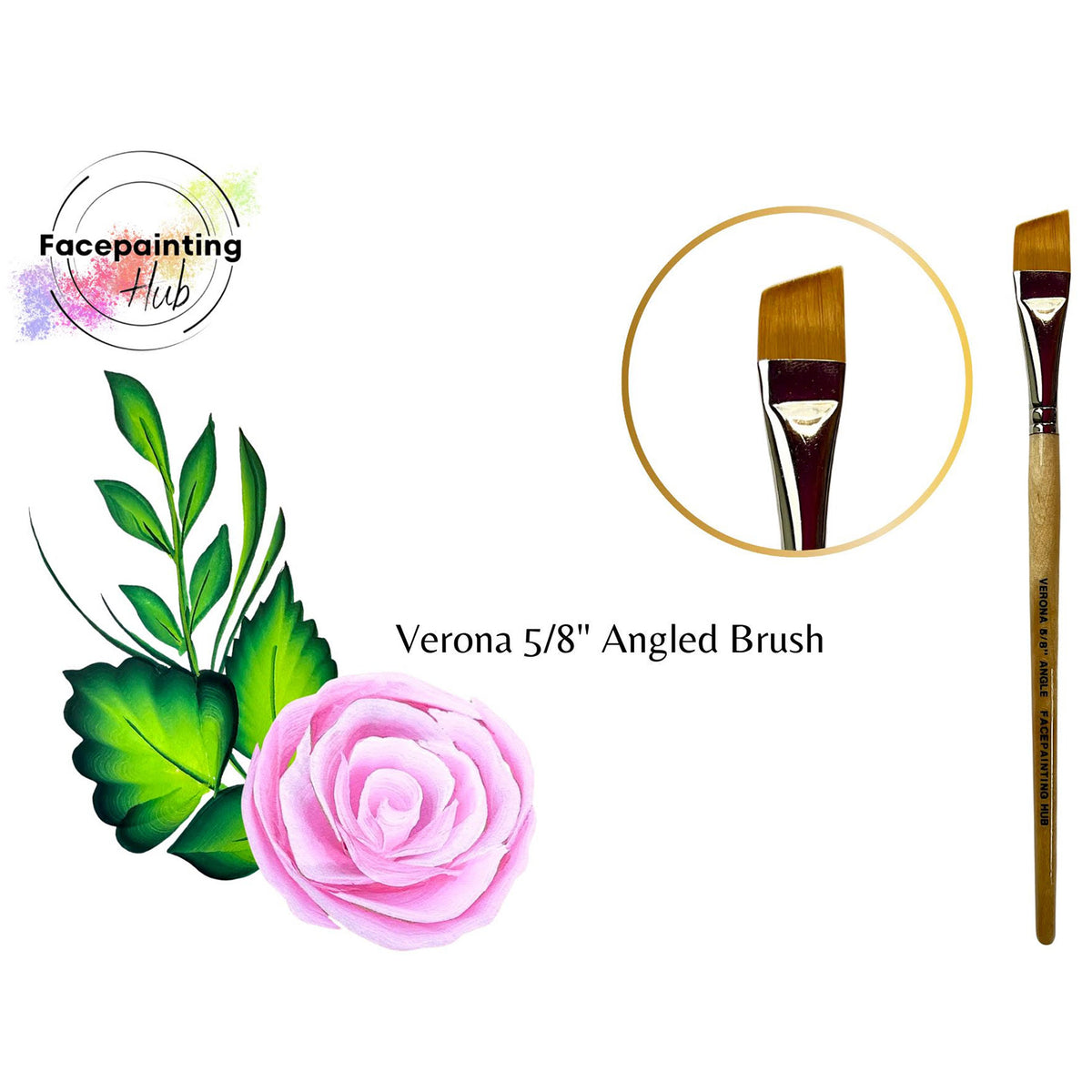 Facepainting Hub Angle Brush Brush - Verona (5/8&quot;)