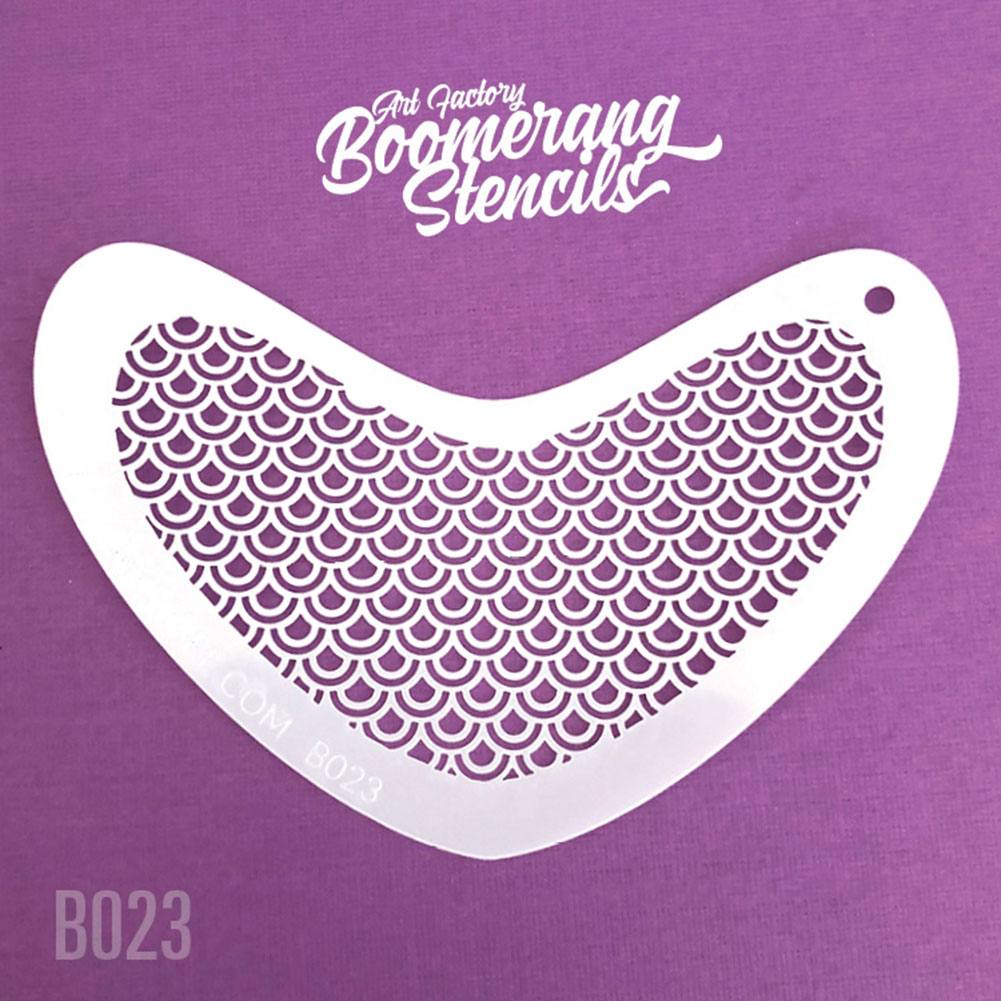 Art Factory Boomerang Stencil - Peacock Scale (B023)