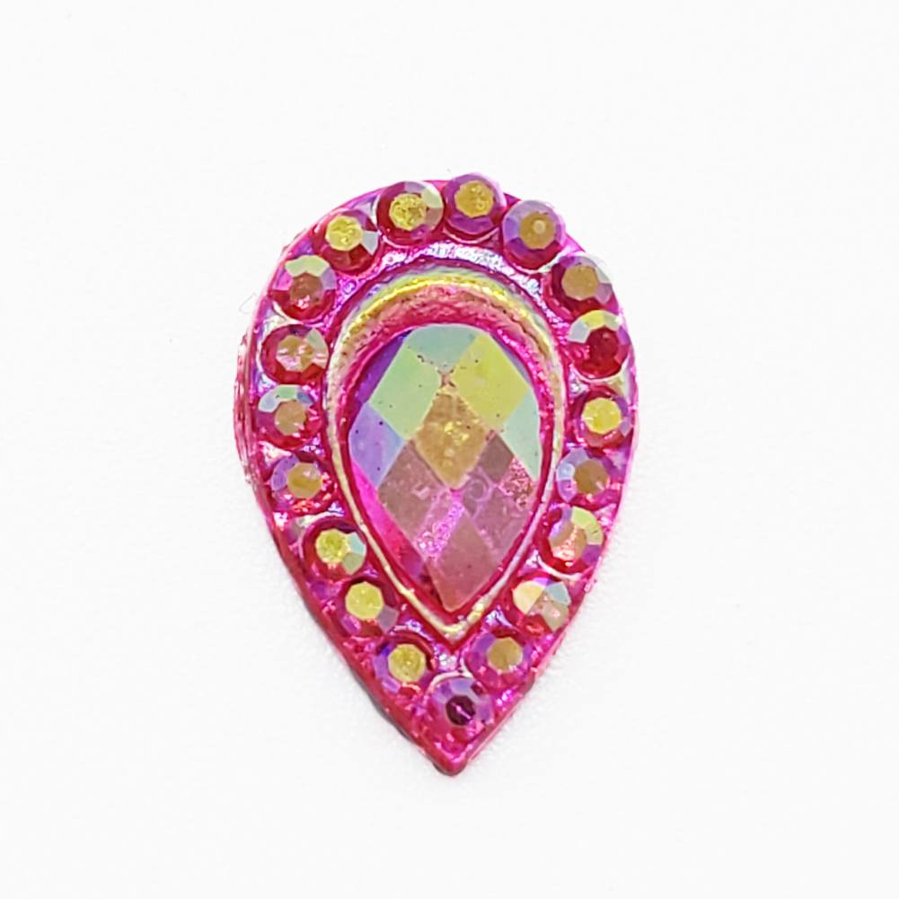 Resin Rhinestone Blings - Flatback, Fuchsia Tear Drop (12 mm, 20/pack)