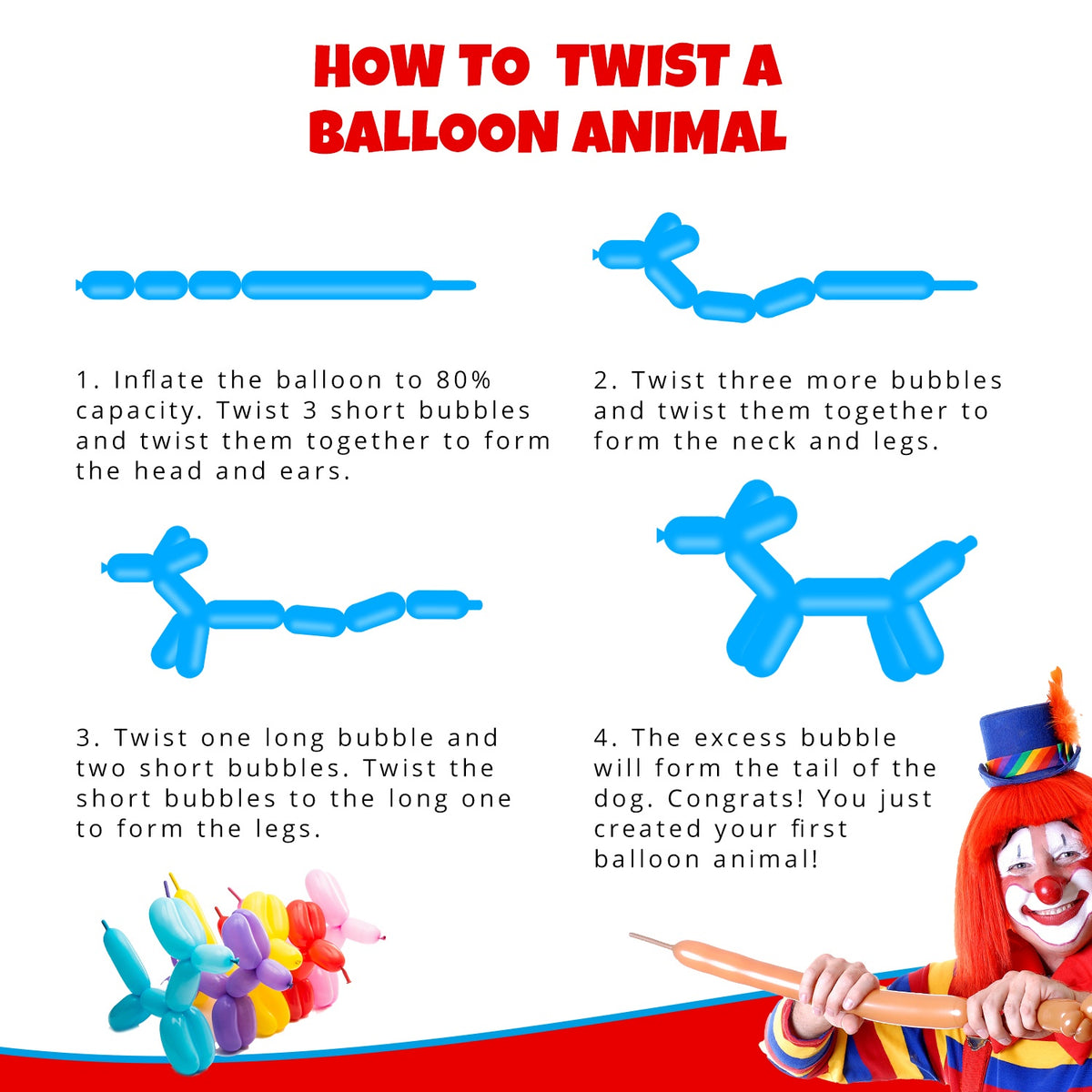 Clownatex 260 Twisting Balloons - Aragon (100/bag)