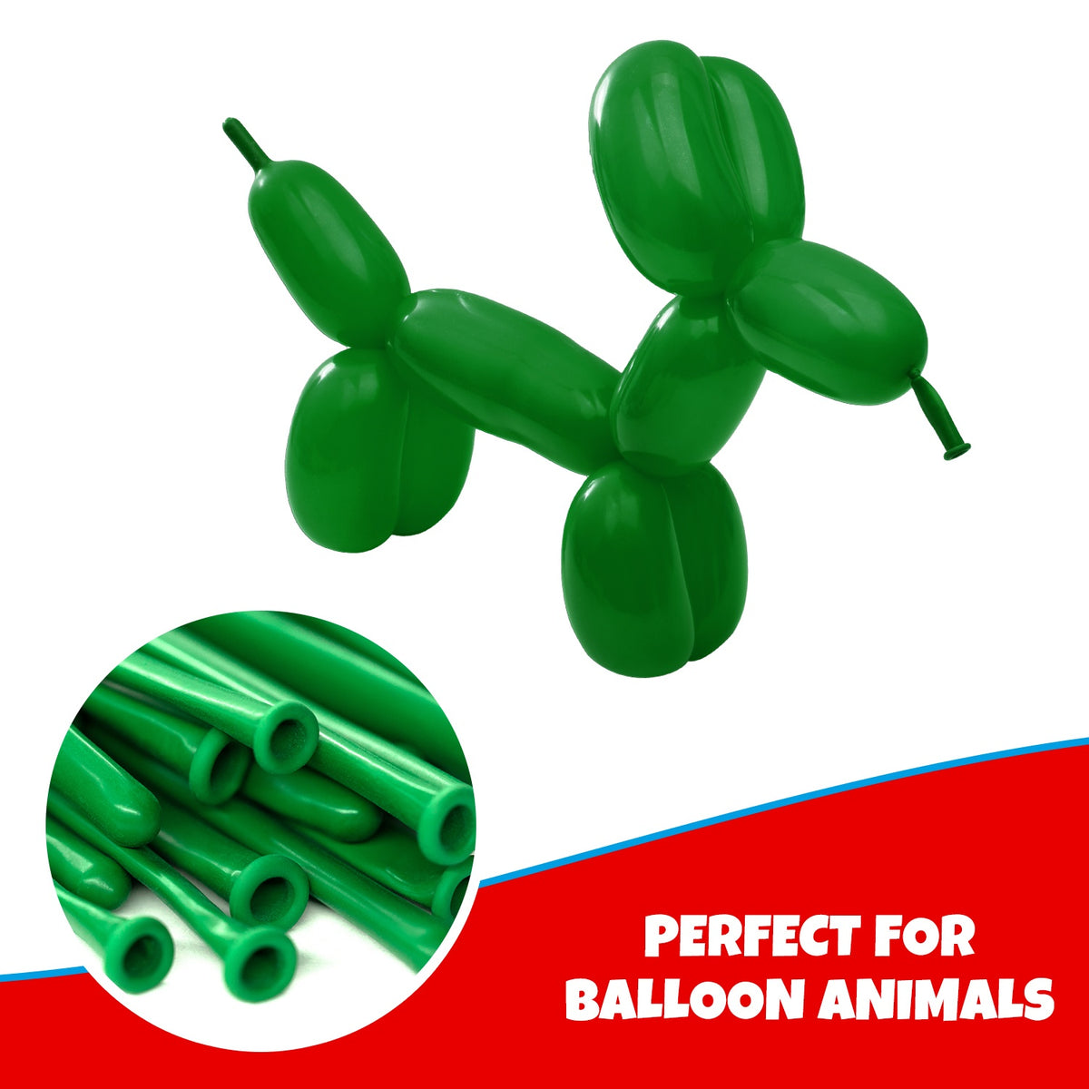 Clownatex 260 Twisting Balloons - Green (100/bag)