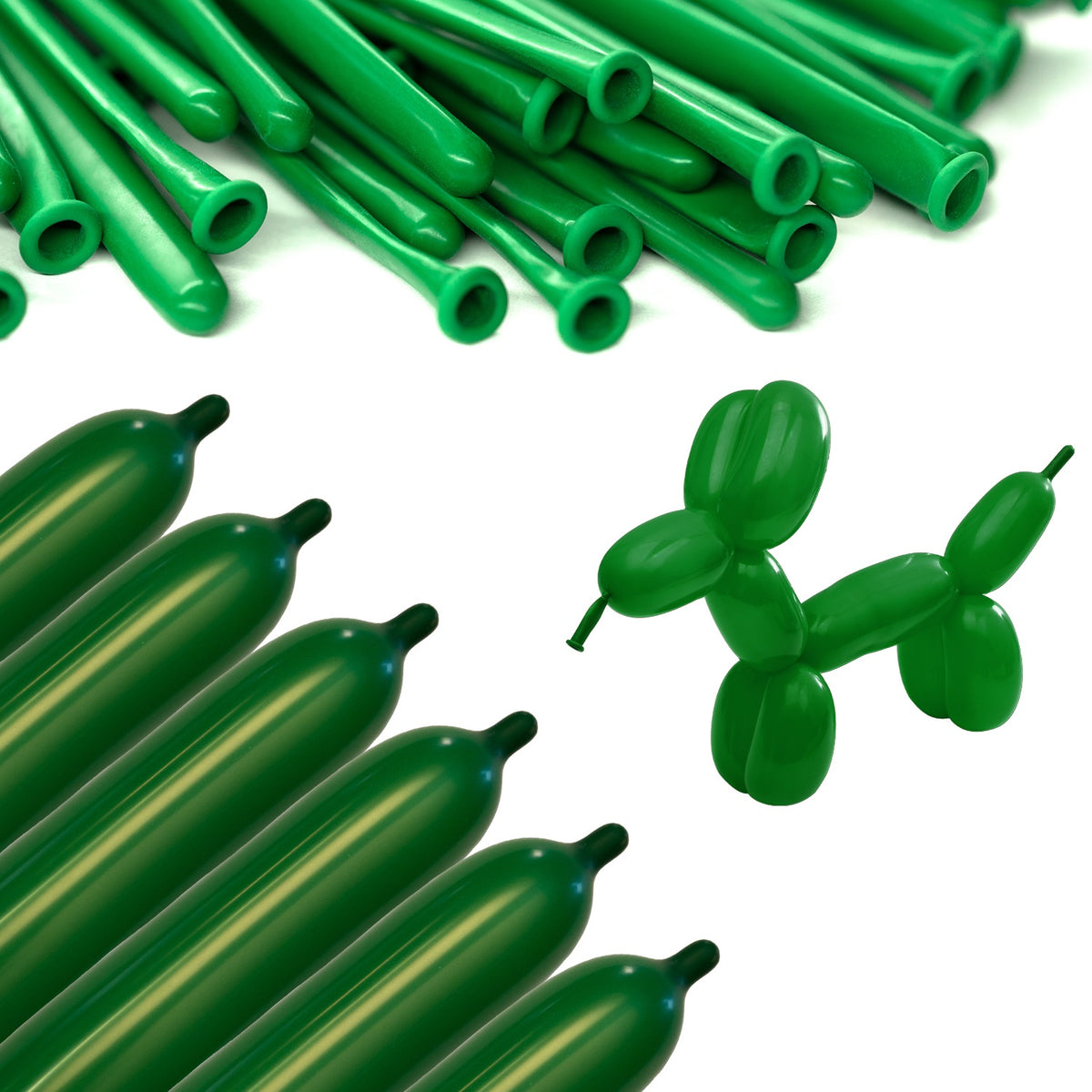 Clownatex 260 Twisting Balloons - Green (100/bag)