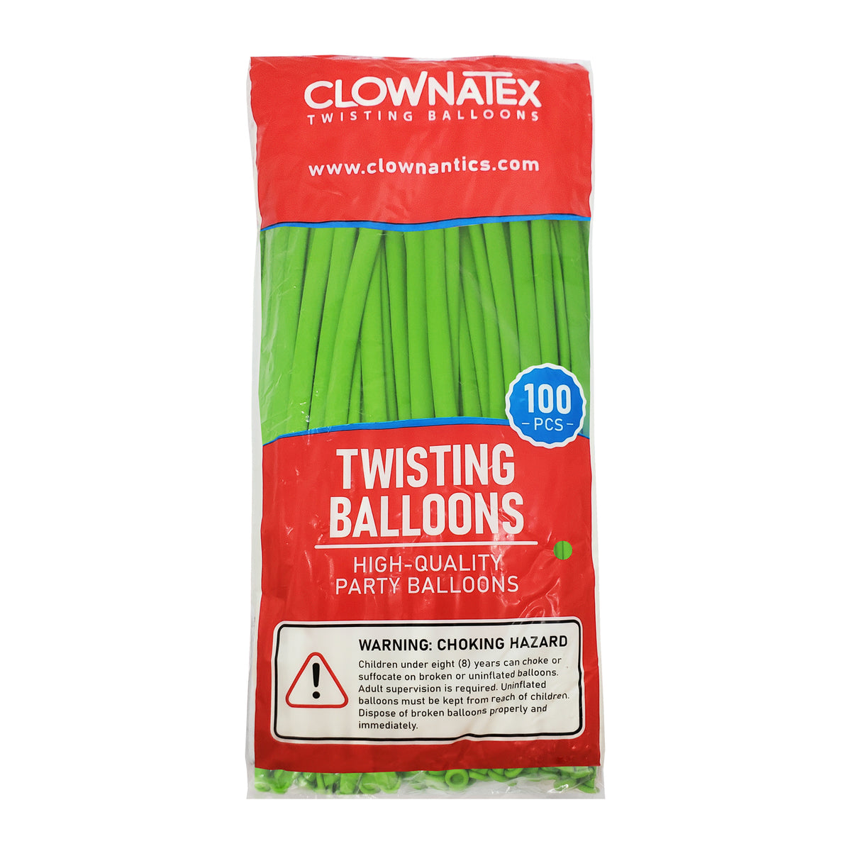 Clownatex 260 Twisting Balloons - Lime Green (100/bag)