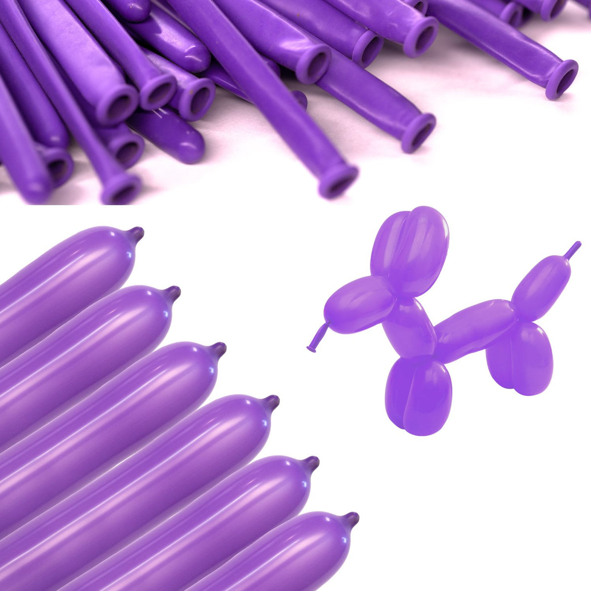 Clownatex 260 Twisting Balloons - Lilac (100/bag)