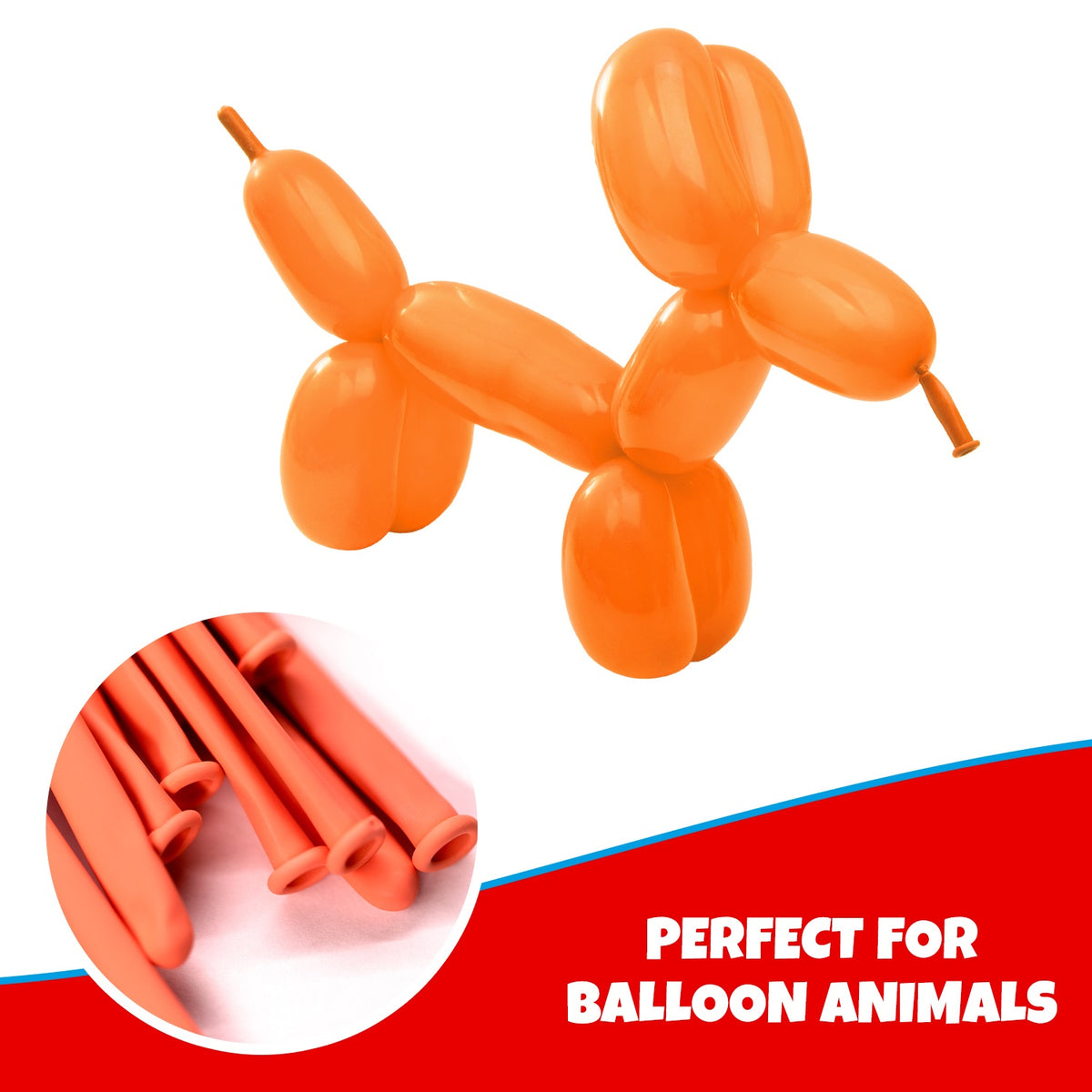 Clownatex 260 Twisting Balloons - Orange (100/bag)