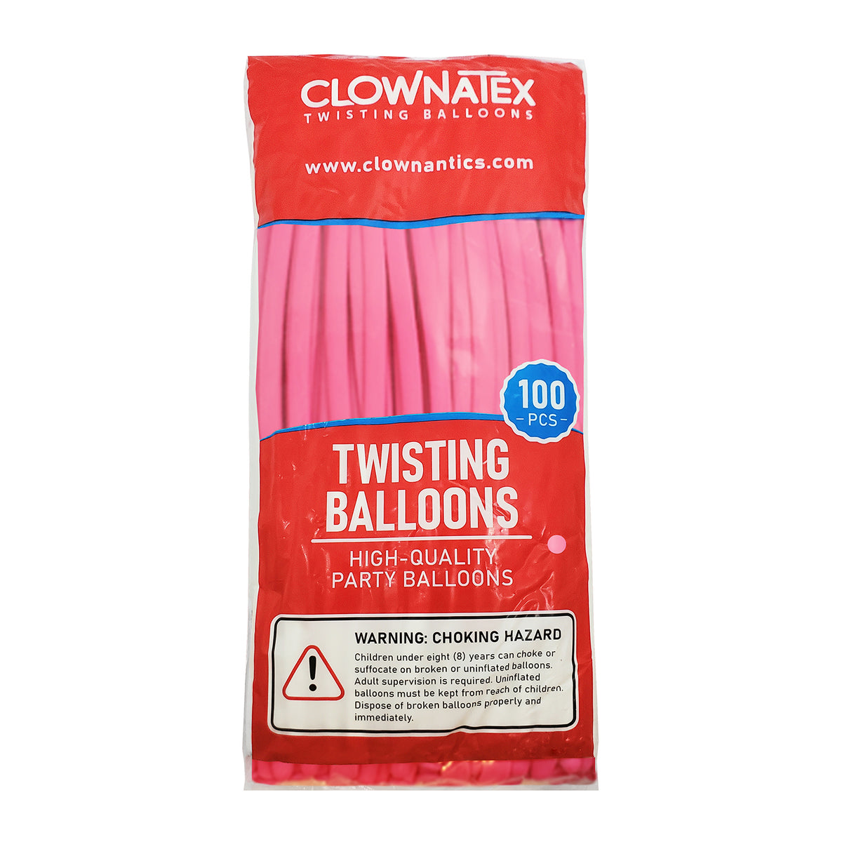 Clownatex 260 Twisting Balloons - Neon Pink (100/bag)