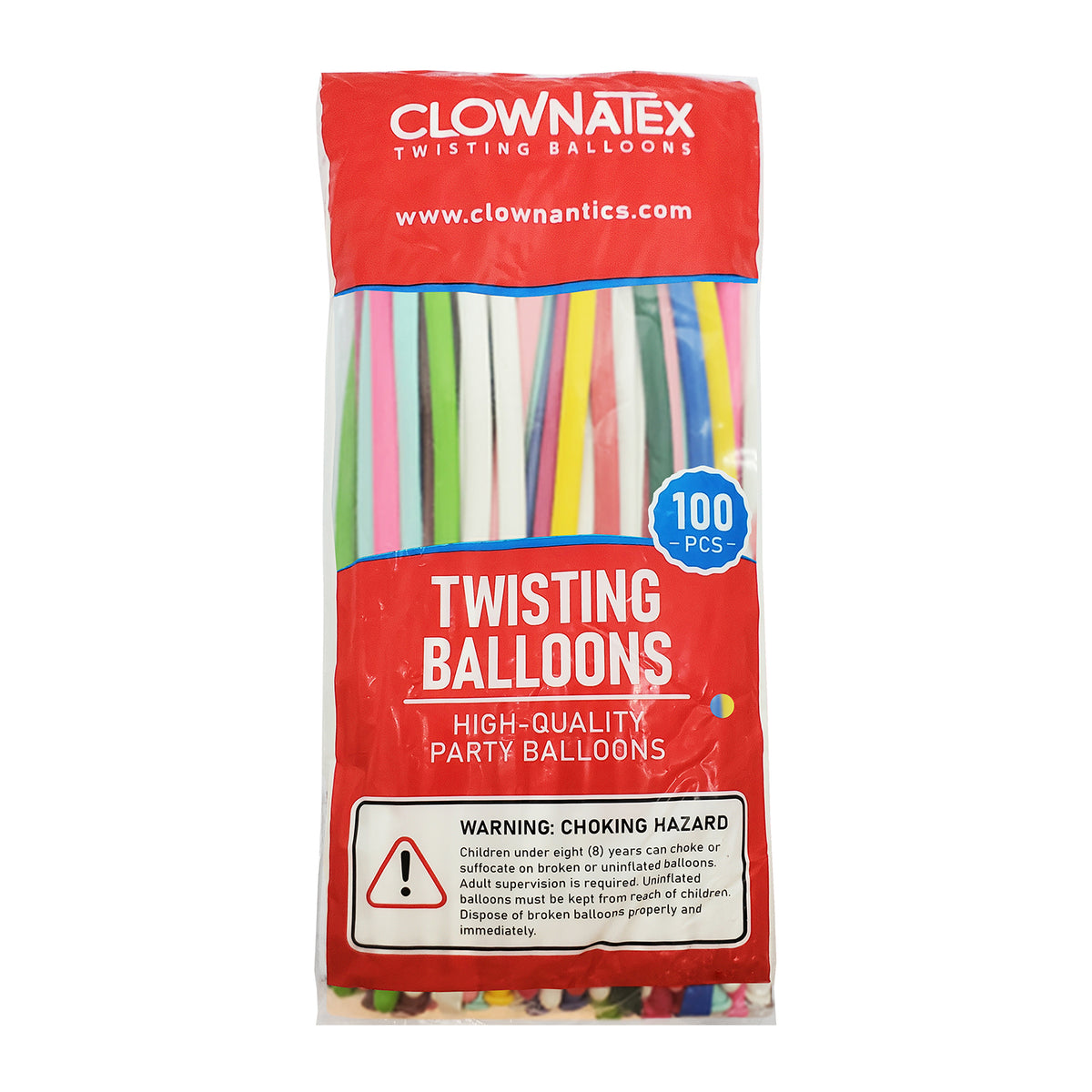 Clownatex 260 Twisting Balloons - Assorted Party Pack (100/bag)