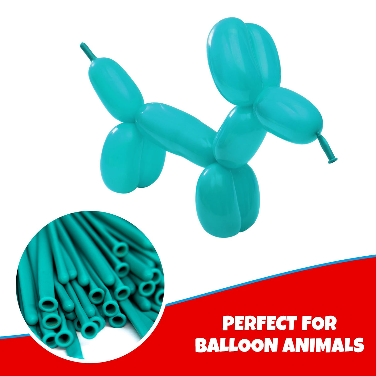 Clownatex 260 Twisting Balloons - Teal (100/bag)