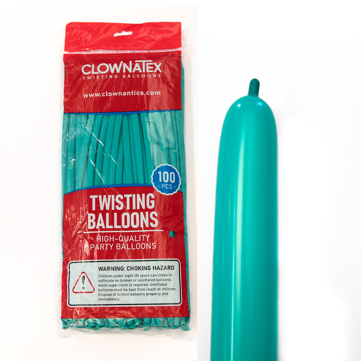 Clownatex 260 Twisting Balloons - Teal (100/bag)