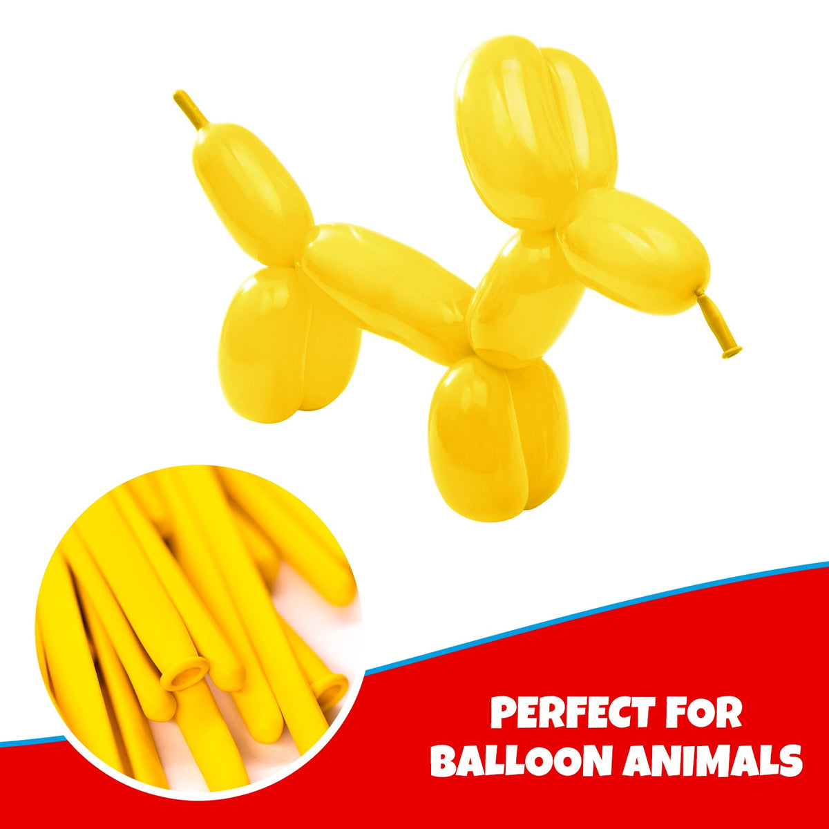 Clownatex 260 Twisting Balloons - Yellow (100/bag)