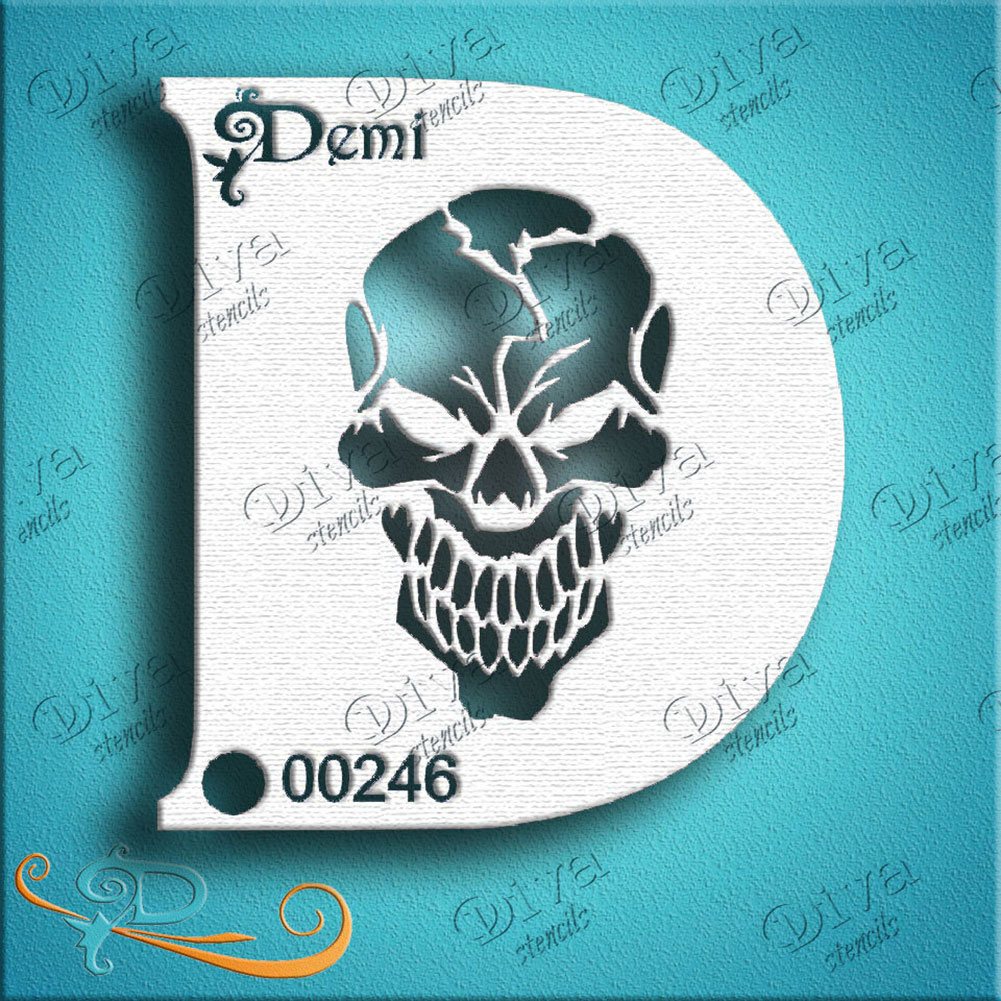 Diva Face Painting Stencil - Diva Demi Skull