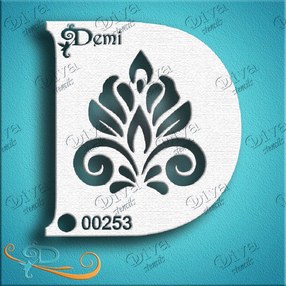 Diva Face Painting Stencil - Diva Demi Swirl