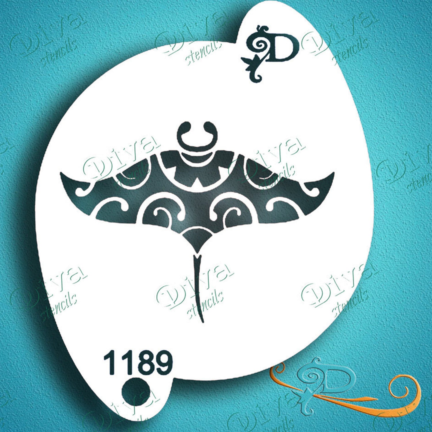 Diva Face Painting Stencil - Ocean Ray