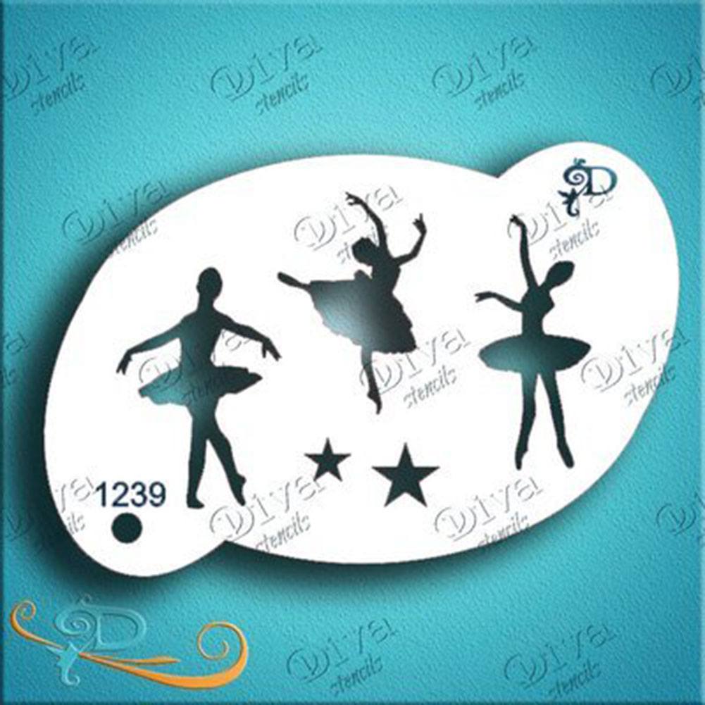 Diva Face Painting Stencil - Ballerina 3