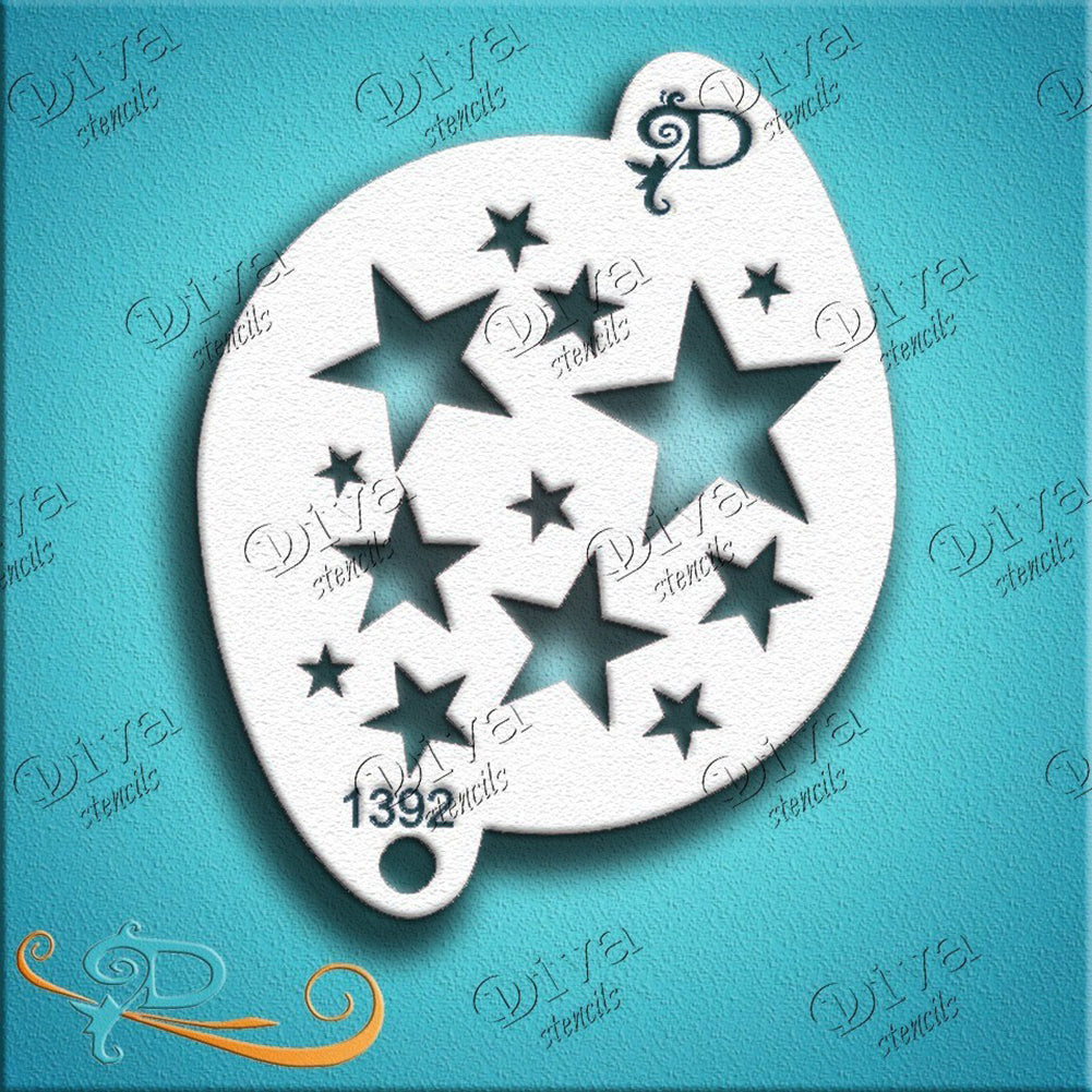 Diva Face Painting Stencil - Stars on Circle