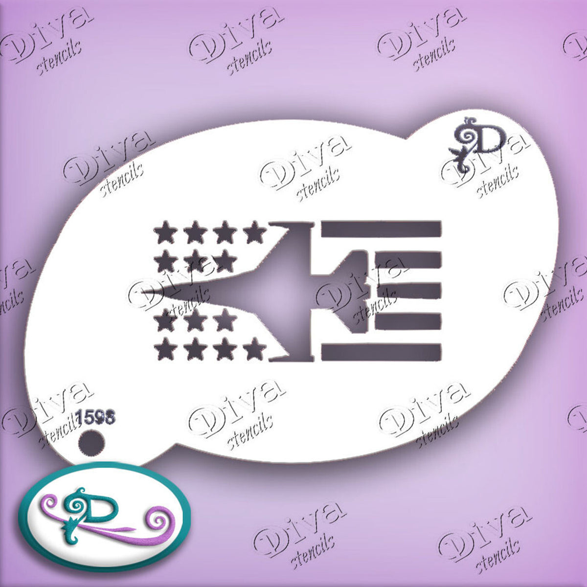 Diva Face Painting Stencil - Jet Flag