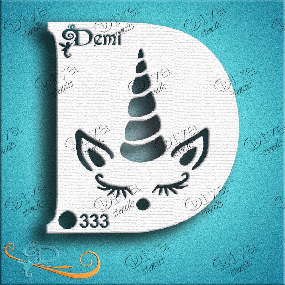 Diva Face Painting Stencil - Diva Demi Unicorn