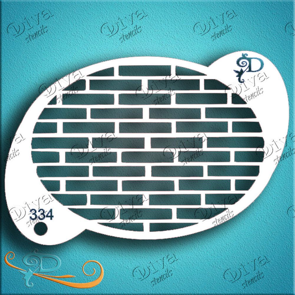 Diva Face Painting Stencil - Brick Pattern