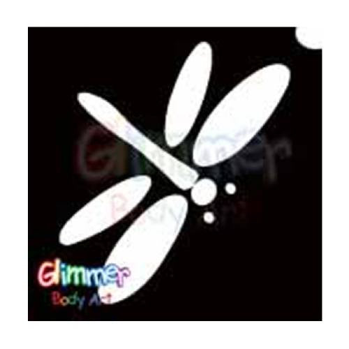 Glimmer Body Art Glitter Tattoo Stencils - Dragonfly (5/pack)