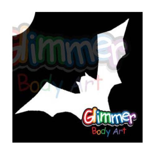 Glimmer Body Art Glitter Tattoo Stencils - Bat 3 (5/pack)